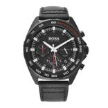 Hugo Boss Men Black Analogue Leather Watch 1513662