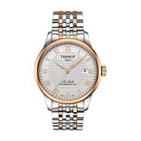 TISSOT Men Silver-Toned Le Locle Powermatic 80 Swiss Automatic Analogue Watch T0064072203300