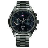 Tommy Hilfiger Black Dial Grey Stainless Steel Strap Watch