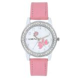Lorenz AS-14A New Baby Pink Flower Shape casual analog watch for women and girls