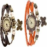 Felix Brown-Orange-Wrist Watch - For Women