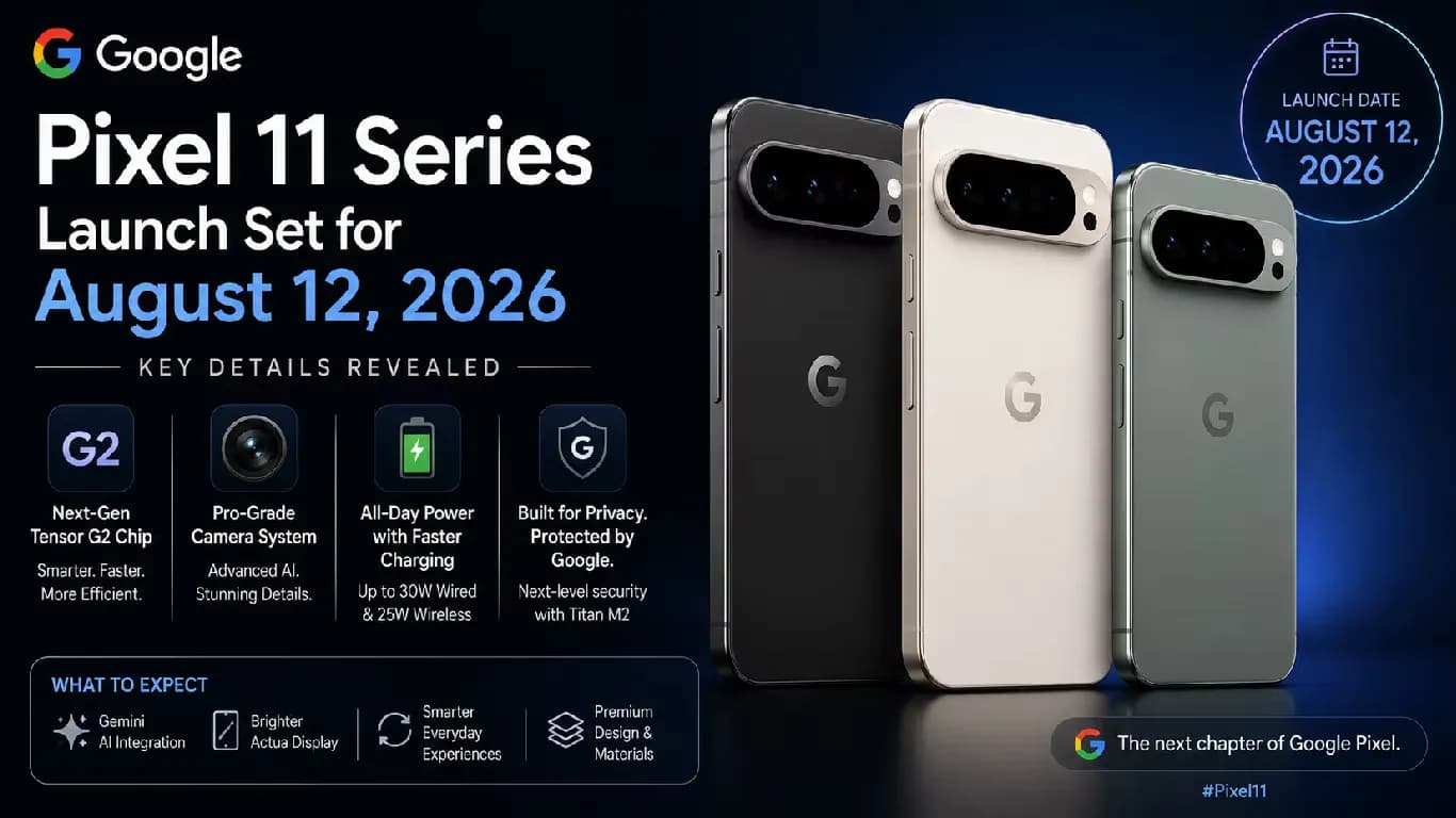Google Pixel 11 Series Launch Set for August 12, 2026: Key Details Revealed Google Pixel 11 Series Launch Set for August 12, 2026: Key Details Revealed