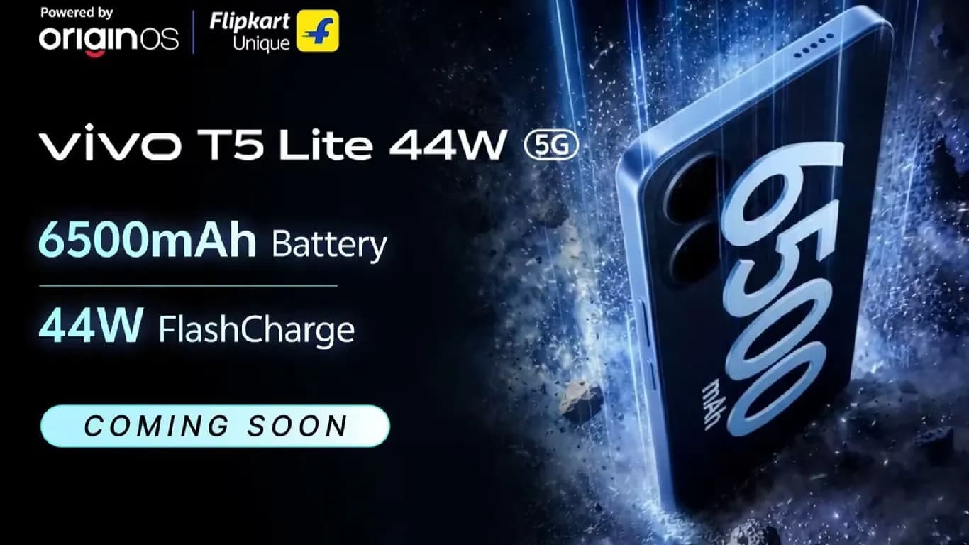 Vivo T5 Lite 44W Set for India Launch on July 16 With 120Hz Display Vivo T5 Lite 44W Set for India Launch on July 16 With 120Hz Display