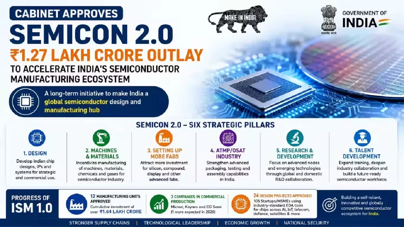 India Approves Semicon 2.0 With Rs 1.27 Lakh Crore to Boost Chip Industry