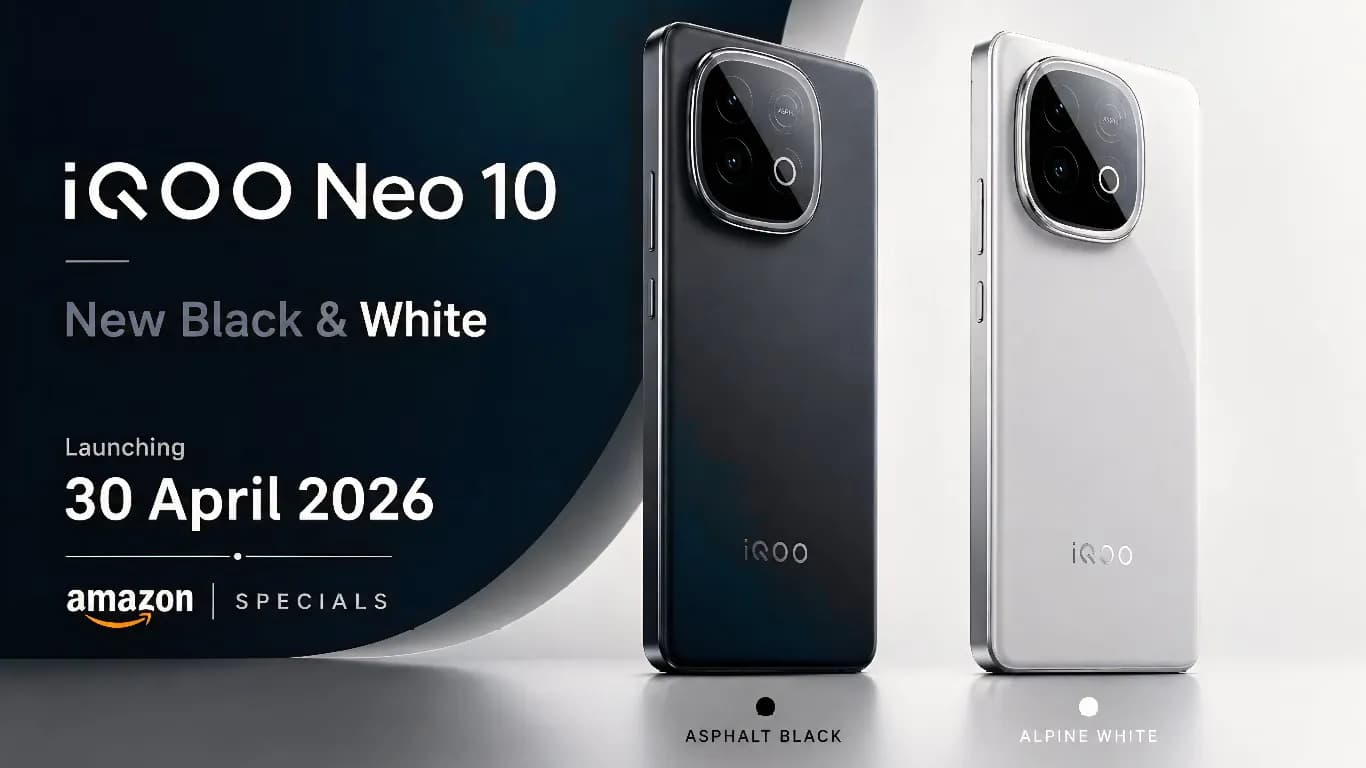 iQOO Neo 10 Adds Alpine White and Asphalt Black Color Options in India iQOO Neo 10 Adds Alpine White and Asphalt Black Color Options in India