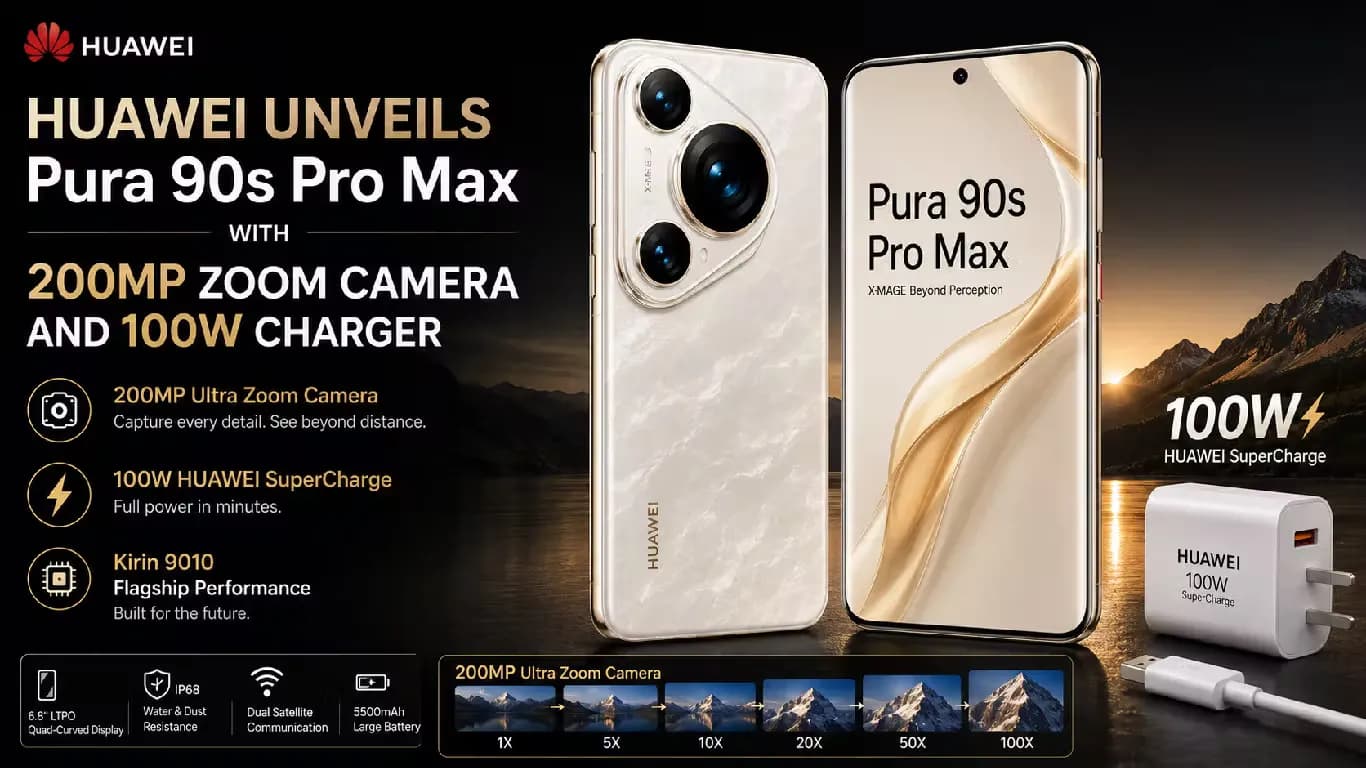 Huawei Unveils New Smartphone With 200MP Zoom Camera and 100W Charger Huawei Unveils New Smartphone With 200MP Zoom Camera and 100W Charger