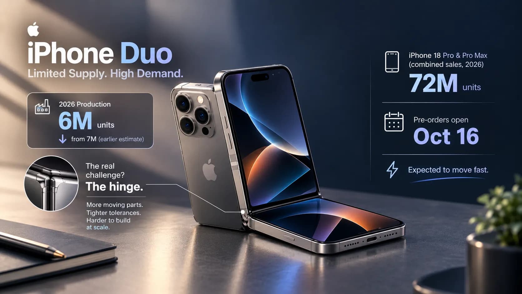 iPhone Duo 2026 Production Forecast Cut to 6 Million Units Amid Hinge Manufacturing Challenges iPhone Duo 2026 Production Forecast Cut to 6 Million Units Amid Hinge Manufacturing Challenges