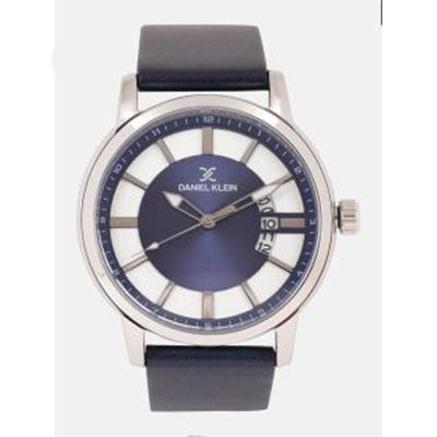 Daniel Klein Men Blue & Silver-Toned Analogue Watch DK11836 Daniel Klein Men Blue & Silver-Toned Analogue Watch DK11836