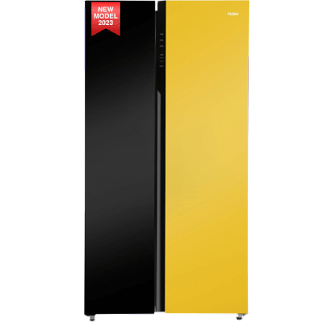 HRS-682KYGU1 Vogue 602L Black Yellow Glass 2-Door Convertible Fridge HRS-682KYGU1 Vogue 602L Black Yellow Glass 2-Door Convertible Fridge