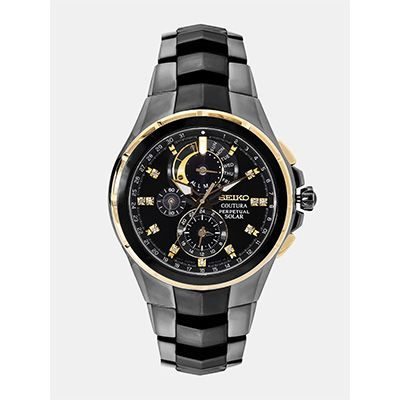 Seiko Coutura Men Black Perpetual Solar Chronograph Watch Seiko Coutura Men Black Perpetual Solar Chronograph Watch