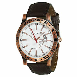 Crude Brown Leather Analog Men's Watch Crude Brown Leather Analog Men's Watch