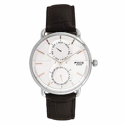 Foce Men Silver-Toned Leather Analogue Watch FCMW11SSL Foce Men Silver-Toned Leather Analogue Watch FCMW11SSL