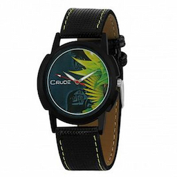 Crude Black Analog Watch rg460 With Leather Strap for Men's Crude Black Analog Watch rg460 With Leather Strap for Men's