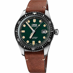 Oris Men Green Analogue Leather Watch 01 733 7720 4057 Oris Men Green Analogue Leather Watch 01 733 7720 4057