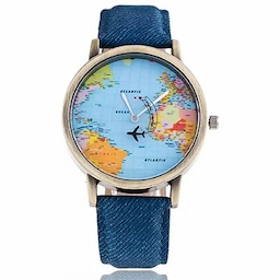 Declasse WORLD MAP black direction with mini world Watch - For Men Declasse WORLD MAP black direction with mini world Watch - For Men