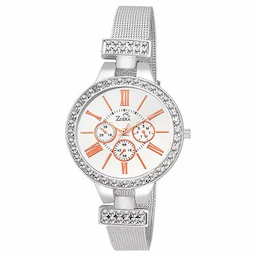 Ziera ZR8032 Special dezined collection Silver and Ross gold Watch - For Women Ziera ZR8032 Special dezined collection Silver and Ross gold Watch - For Women