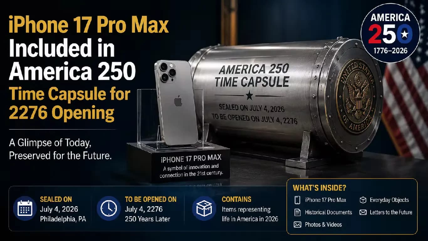 iPhone 17 Pro Max Included in America 250 Time Capsule for 2276 Opening iPhone 17 Pro Max Included in America 250 Time Capsule for 2276 Opening