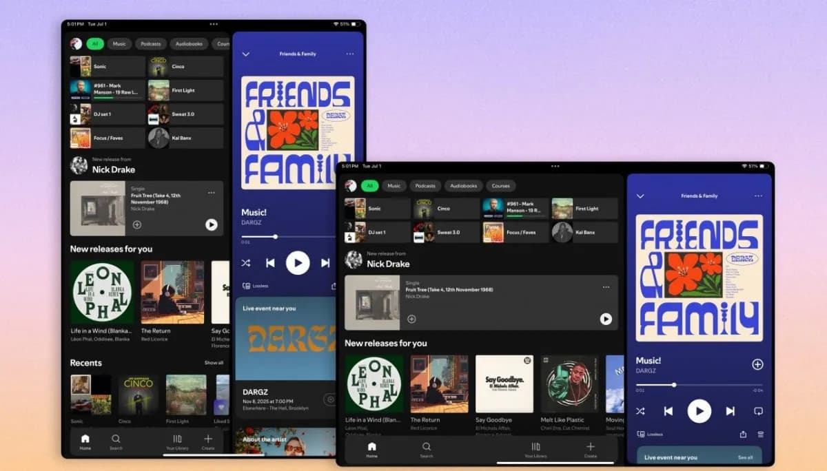 Spotify Launches Redesigned Tablet Interface for Android and iPad