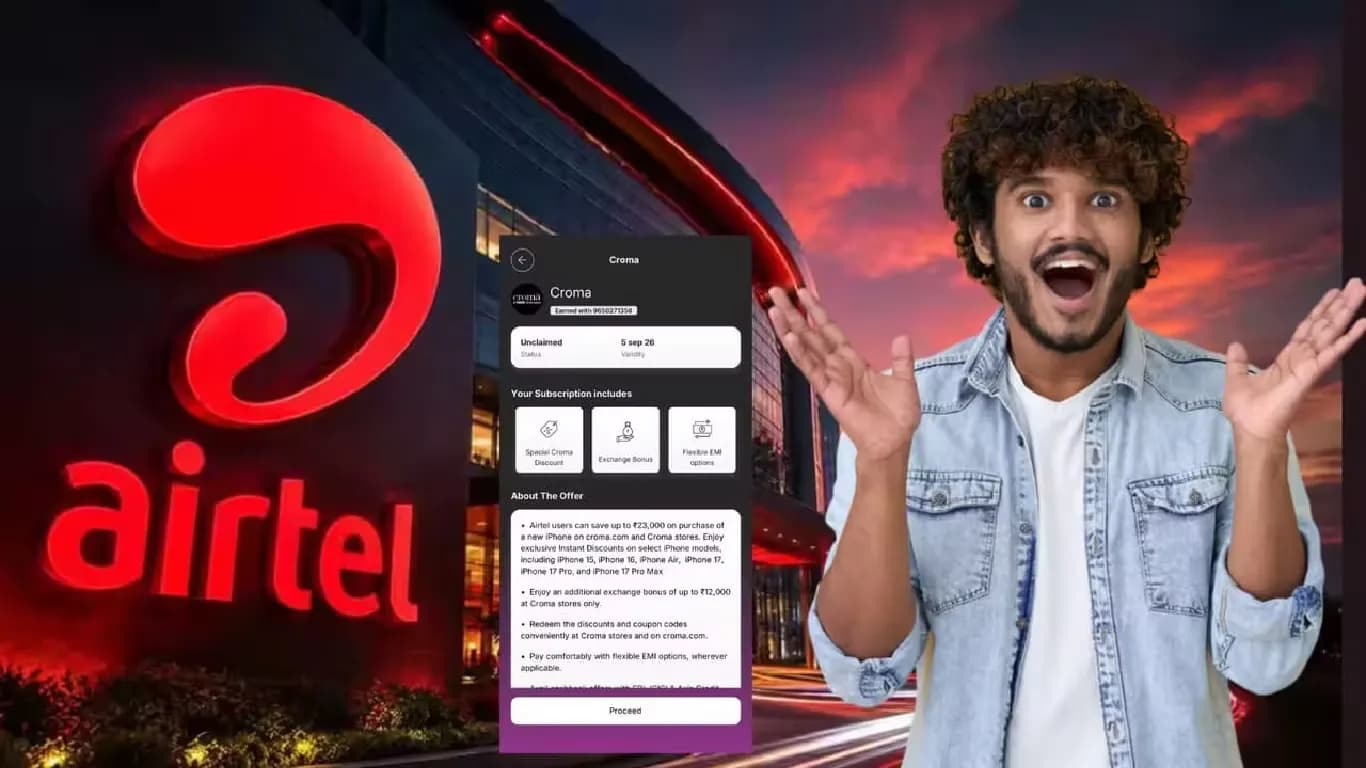 Airtel and Croma Offer Up to Rs 23,000 Discount on iPhone Models for Members Airtel and Croma Offer Up to Rs 23,000 Discount on iPhone Models for Members