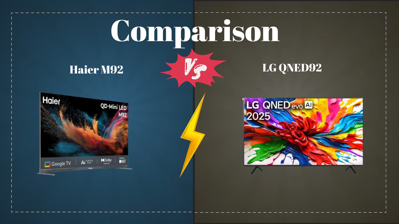 Haier M92 (H65M92FUX) vs LG QNED92 (65QNED92ALA): 2025’s Top Mini-LED TV Battle for Indian Homes