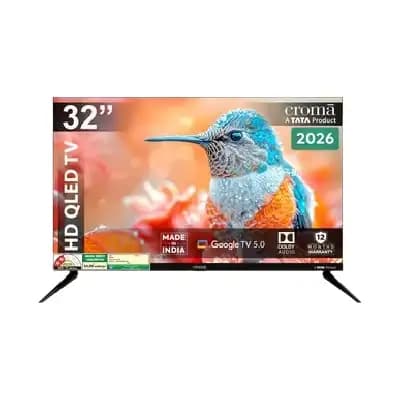 CREL032HGQ331850 Croma 80 cm (32 inch) 2 Star HD QLED Smart Google TV 5.0 with Quad Core Processor (2026 model) CREL032HGQ331850 Croma 80 cm (32 inch) 2 Star HD QLED Smart Google TV 5.0 with Quad Core Processor (2026 model)