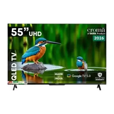CREL055UGQ024651 Croma 140 cm (55 inch) 4 Star QLED 4K Ultra HD Smart Google TV 5.0 with Flicker Free Technology (2026 model) CREL055UGQ024651 Croma 140 cm (55 inch) 4 Star QLED 4K Ultra HD Smart Google TV 5.0 with Flicker Free Technology (2026 model)